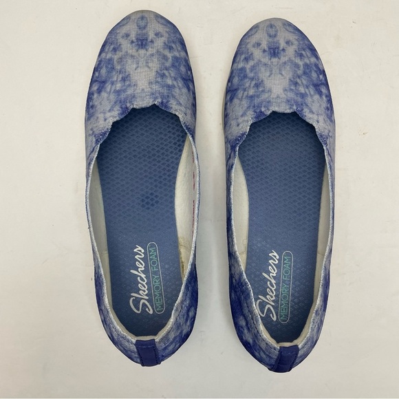 Skechers Cleo Flex Washable SlipOn Wedge Skimmer Spellbind Blue Shibor TieDye 11 - Picture 3 of 8